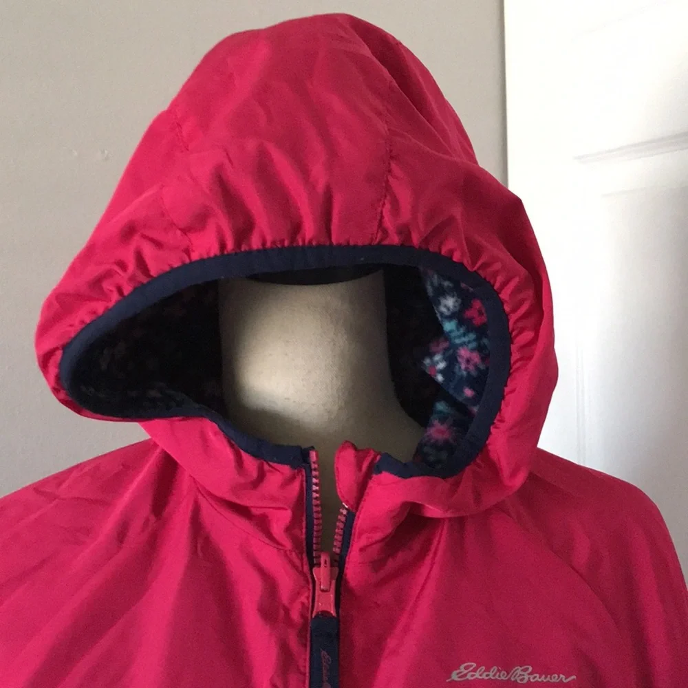 Eddie Bauer Girls' Lightweight Reversible Hooded Fleece Jacket | M 10-12